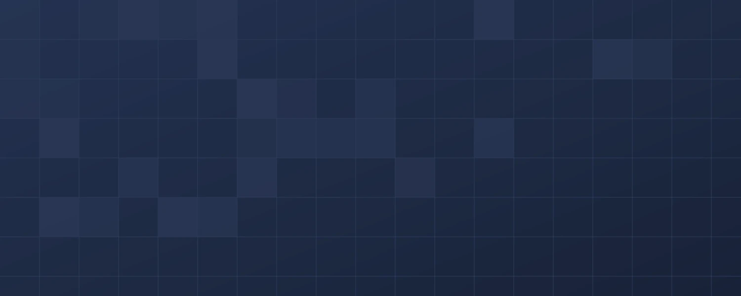 Deep navy Notion cover with a dark line grid and mosaic squares