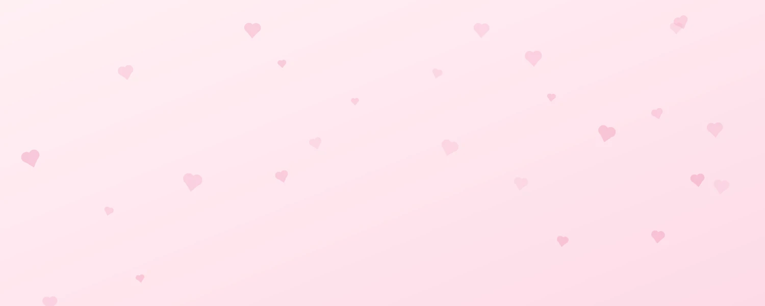 Cute blush Notion cover with small scattered pink hearts