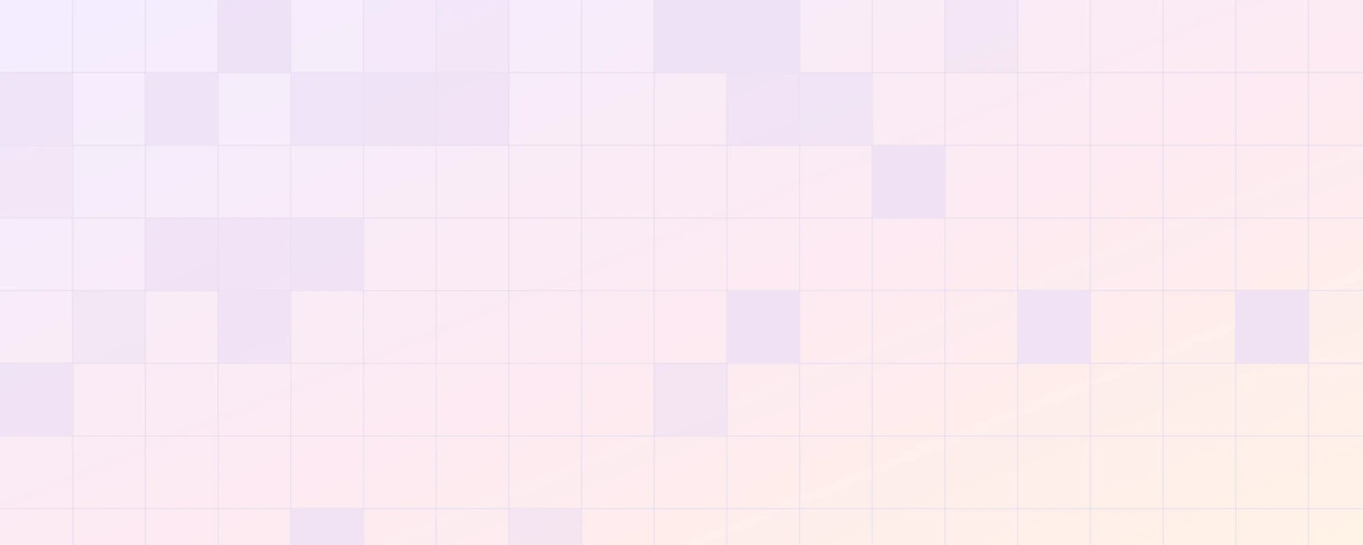 Pale lavender and peach Notion cover with a line grid and mosaic squares