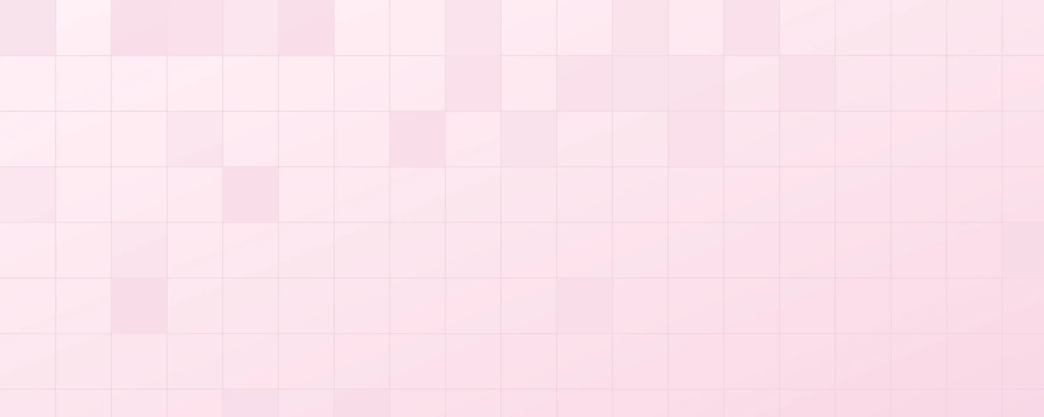 Soft pink Notion cover with a fine line grid and mosaic squares
