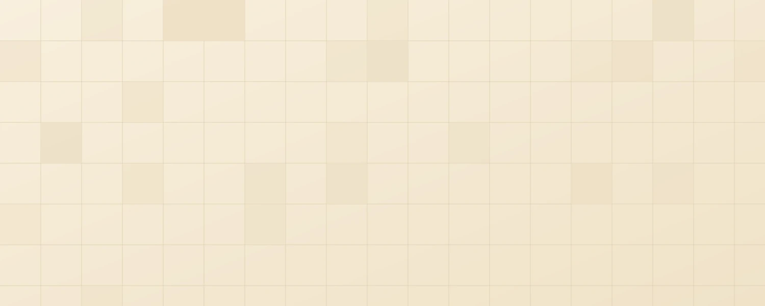 Warm cream Notion cover with a vintage-toned line grid and mosaic squares